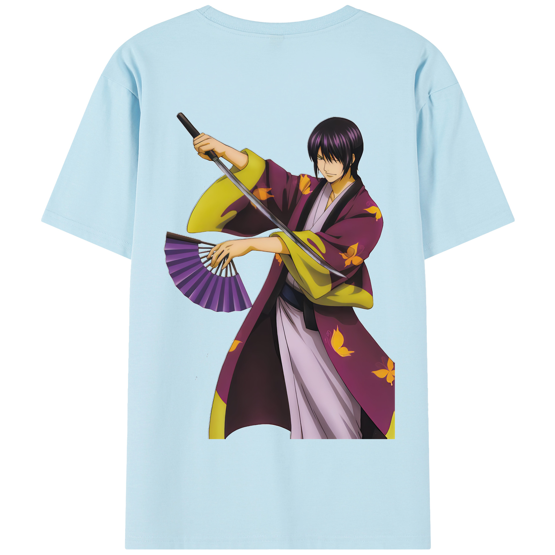（画像用） ぎんたま 坂田銀時（さかたぎんとき） 神楽 志村新八（しむら しんぱち） GINTAMA Sakata Gintoki Kagura Shimura Shinpachi 綿100％半袖Tシャツ（背面プリント）